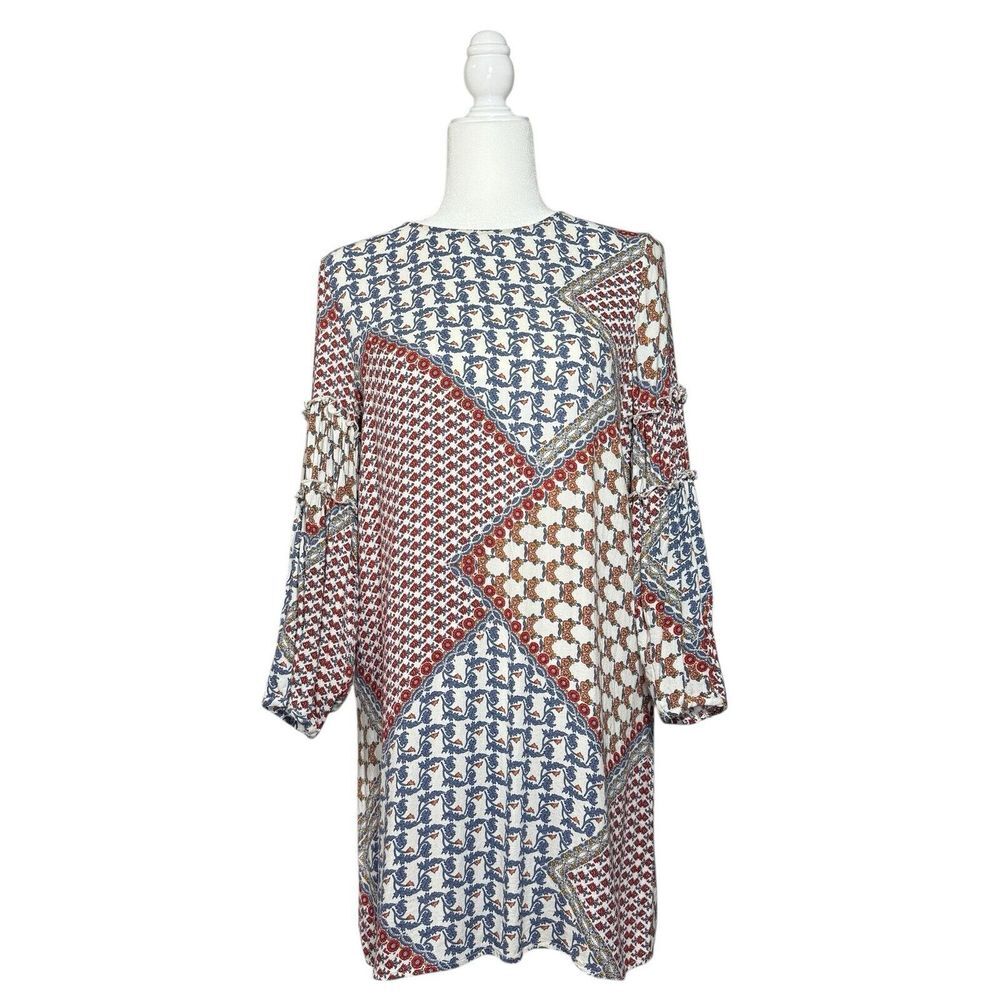 WAYF Anthropologie Dress S Patchwork Cottage Peasant Boho‎ Shift Balloon Sleeve